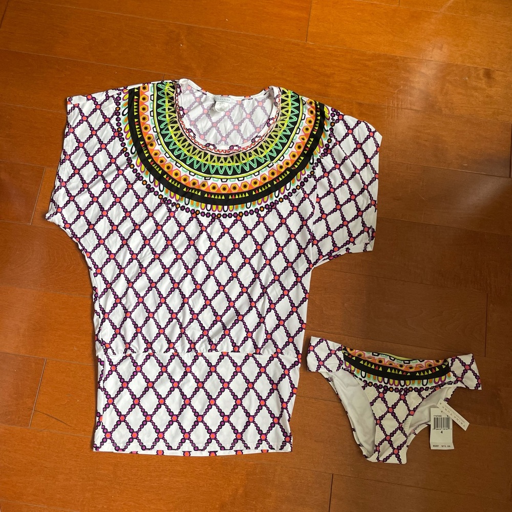Trina Turk Cover Up Dress/ Swim bottom Set